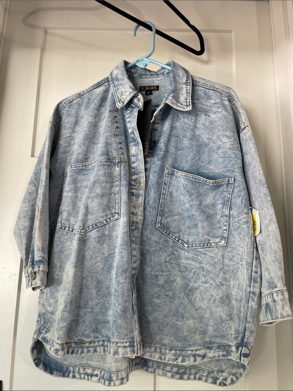 KROIX Light Wash Oversized Denim Shacket